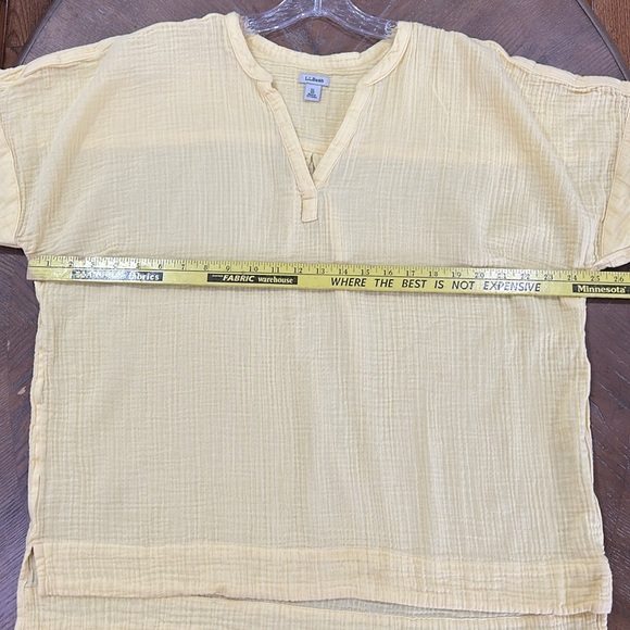 LL Bean Yellow Cotton Gauze Top - Picture 6 of 9